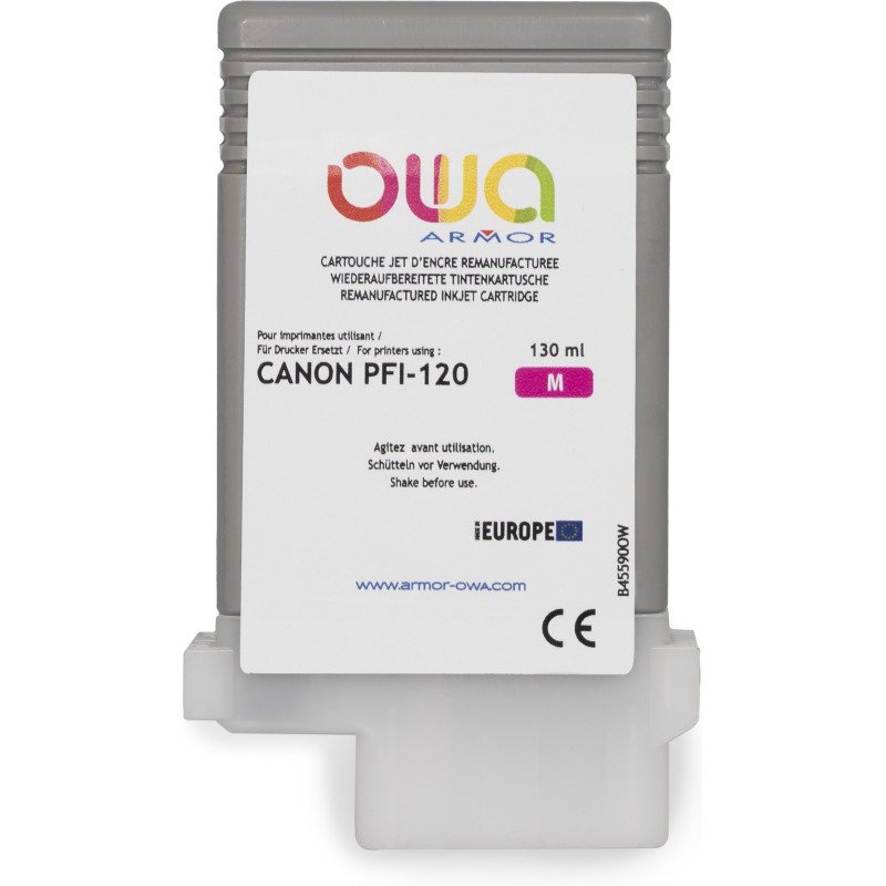 Cartouche d'encre traceur remanufacturée OWA - standard - Magenta - pour CANON PFI-120 M