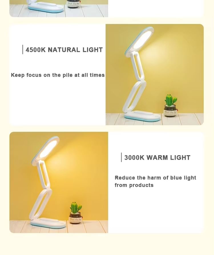 HOMTEC - Opvouwbare USB oplaadbare bureauleeslamp
