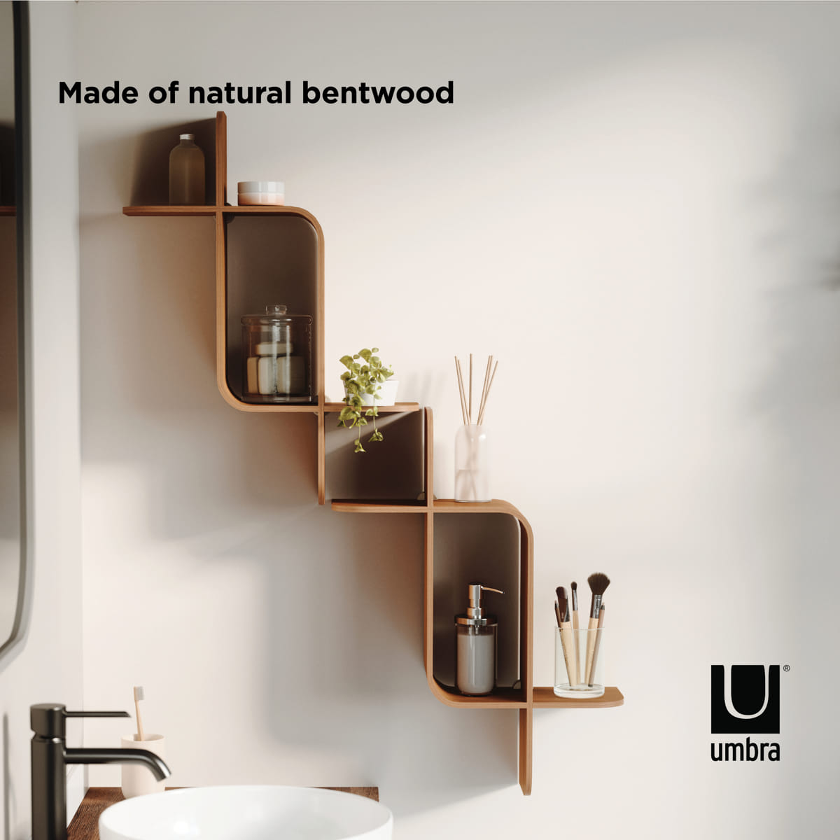 Wandplank Umbra Montage Licht walnoot