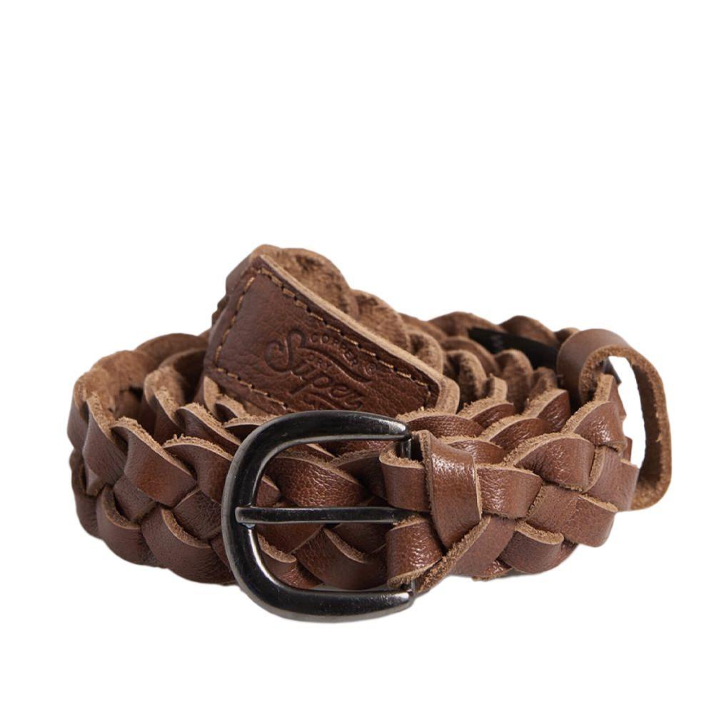 Superdry Ceinture Marron Foncé Femme Superdry Woven Belt