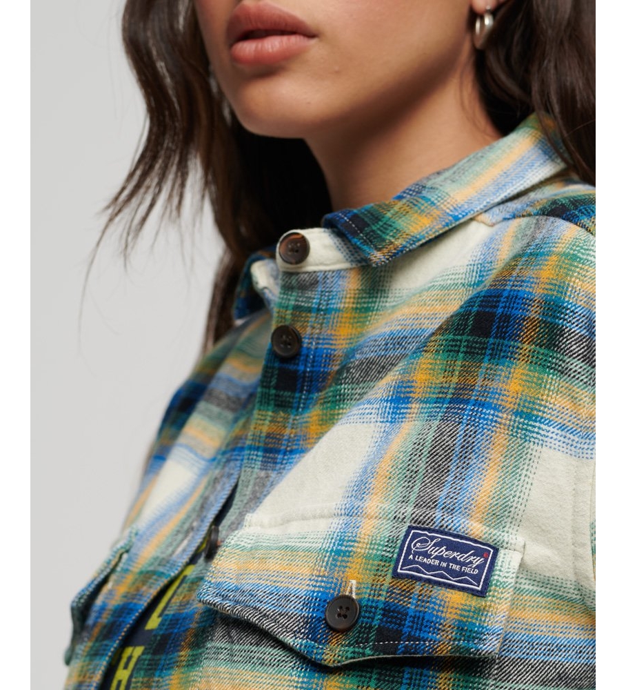 Sobretudo xadrez verde vintage da Superdry