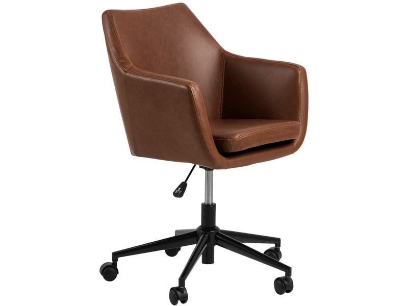 AC Design Bürostuhl Nora, mit Polsterrücken und Armlehnen, Schreibtischstuhl im Leder look