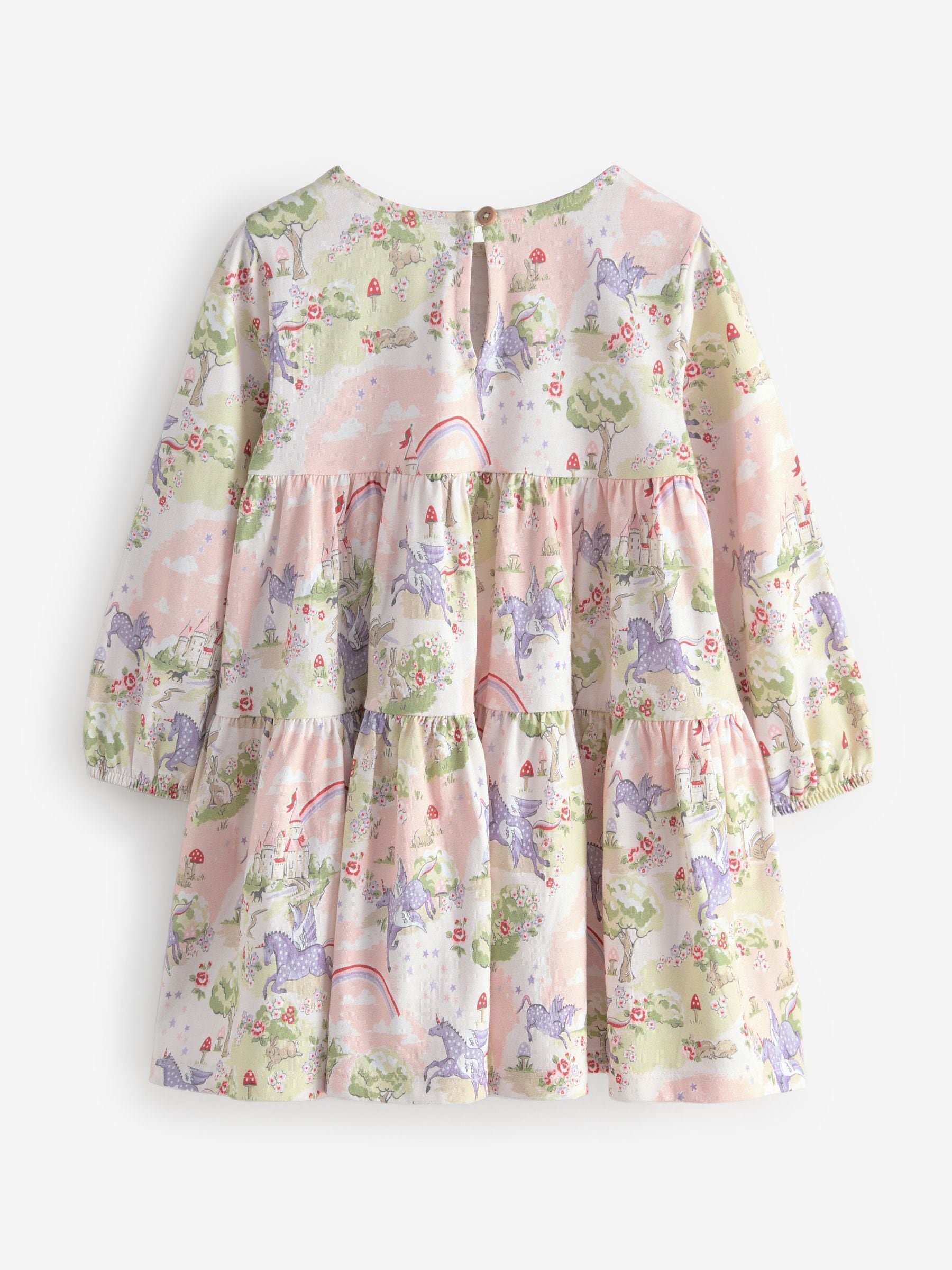 Roze met eenhoornprint - Cath Kidston Tiered Dress (3mths-7yrs)