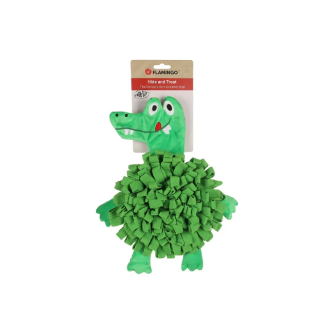 Tapis de fouille crocodile Famingo pour chien - 34 x 2,5 x 38 cm