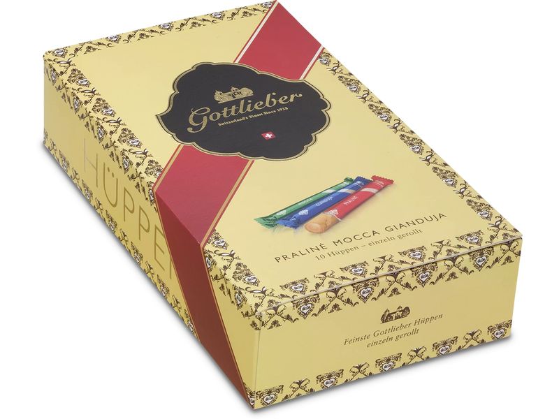 Gottlieber Gebäck Hüppen Tradition 150 g Schweizer Waffelspezialität mit Schokoladencrèmefüllung