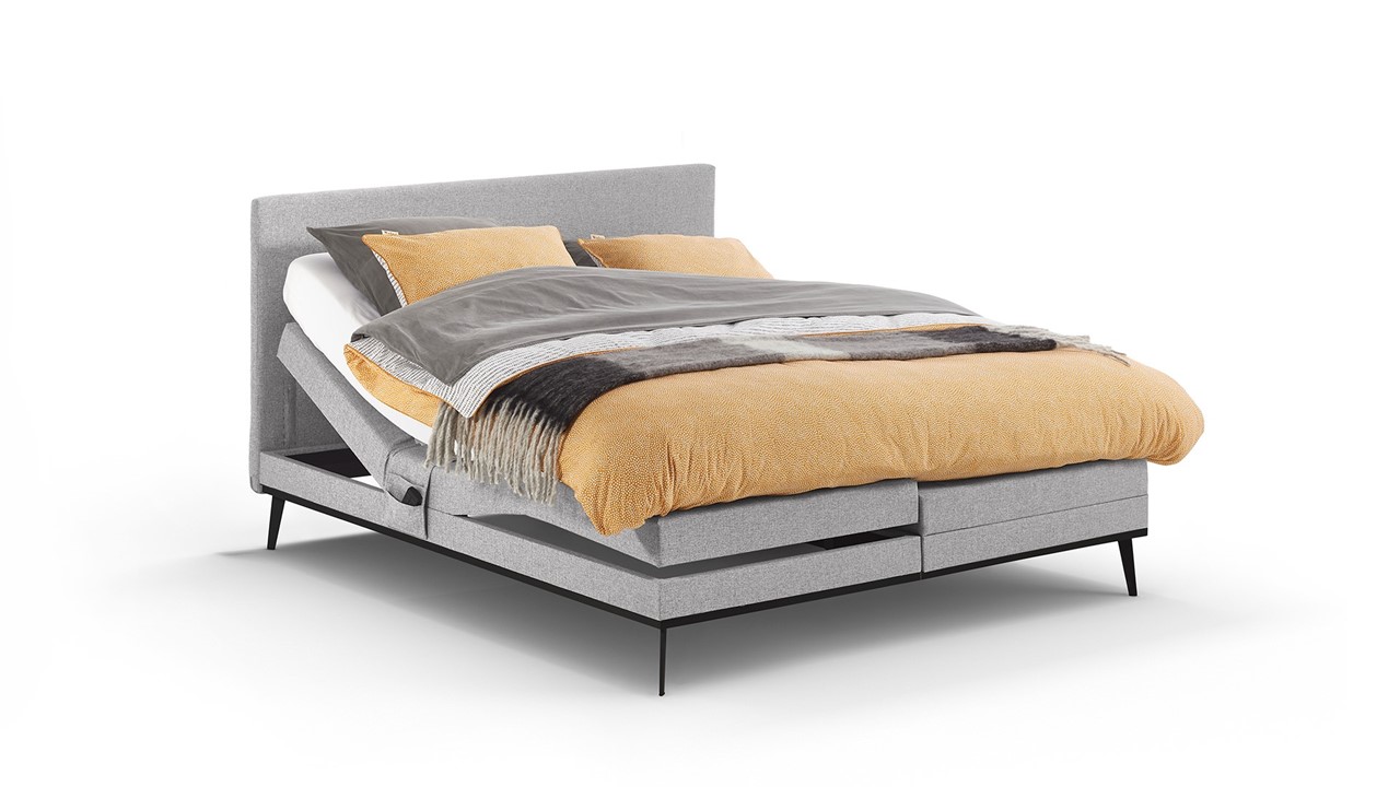 Elektrische boxspring Viggo met Silver Pocket Deluxe Foam matras oakland grijs