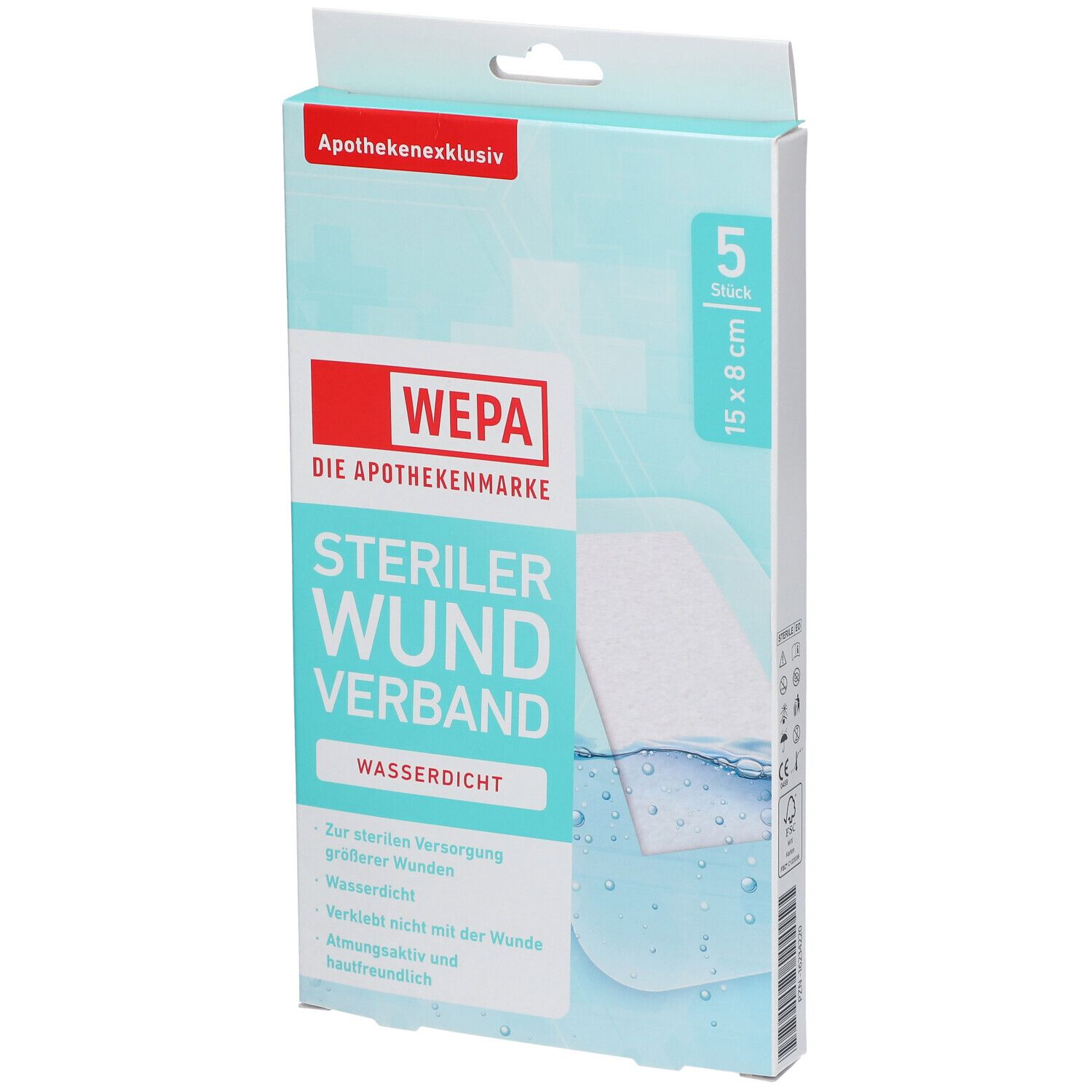 WEPA Wundverband wasserdicht 15 x 8 cm steril