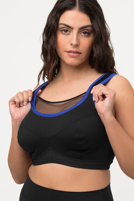 Sport-BH, Mesh, ohne Bügel, breite Träger, Cup C - E