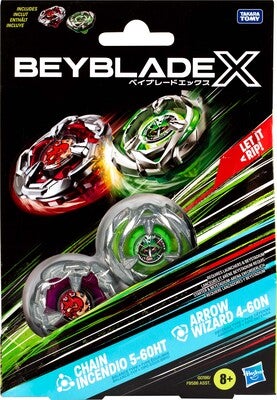 Beyblade X Chain Incendio 5-60HT & Arrow Wizard 4-60N Spinnere 2-Pack