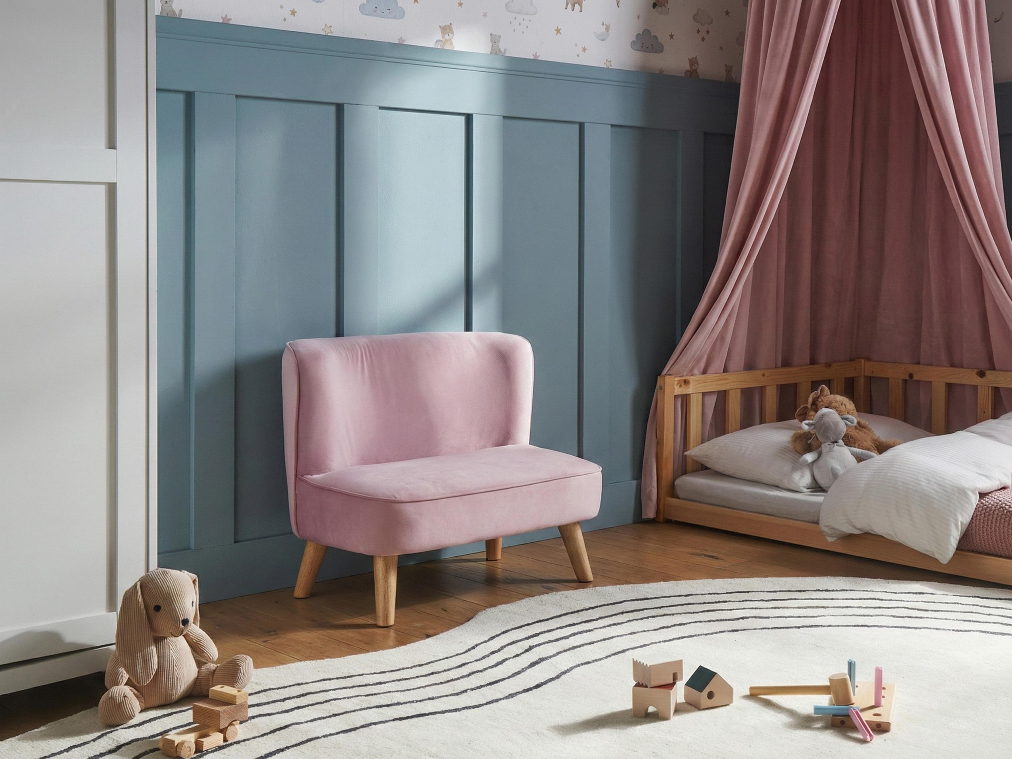 Kinderbank RISBY Fluweel Roze