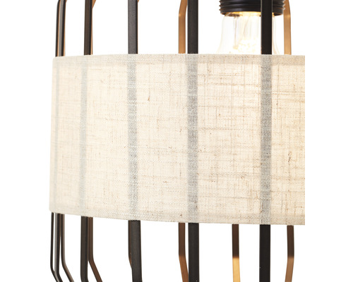 Hanglamp, 4-lichts, HxBxD 120x115x20 cm, zwart/naturel