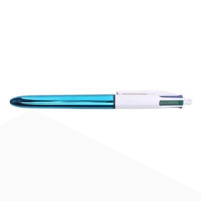 BIC 4 Couleurs Shine - Stylo à bille 4 couleurs - corps bleu