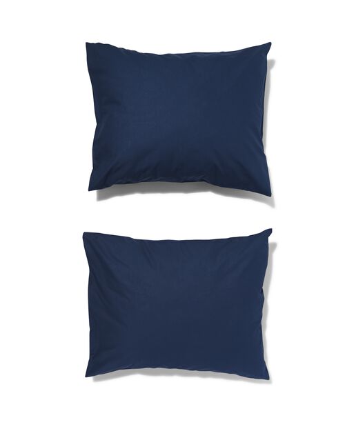 2 taies d’oreiller coton doux 60x70 bleu