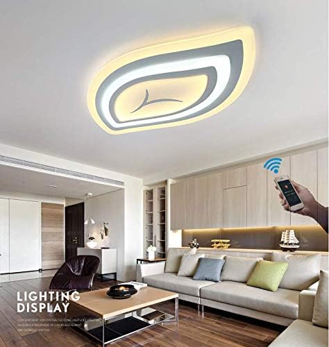 Smart LED Deckenlampe dimmbar 80W Blätter Steuerung durch WIFI Alexa/GoogleHome/App/Fernbedienung 65cmx39cmx8cm