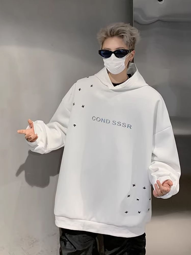 Kimeya - Sweatshirt met ronde hals en tekst, met verlaagde schouders