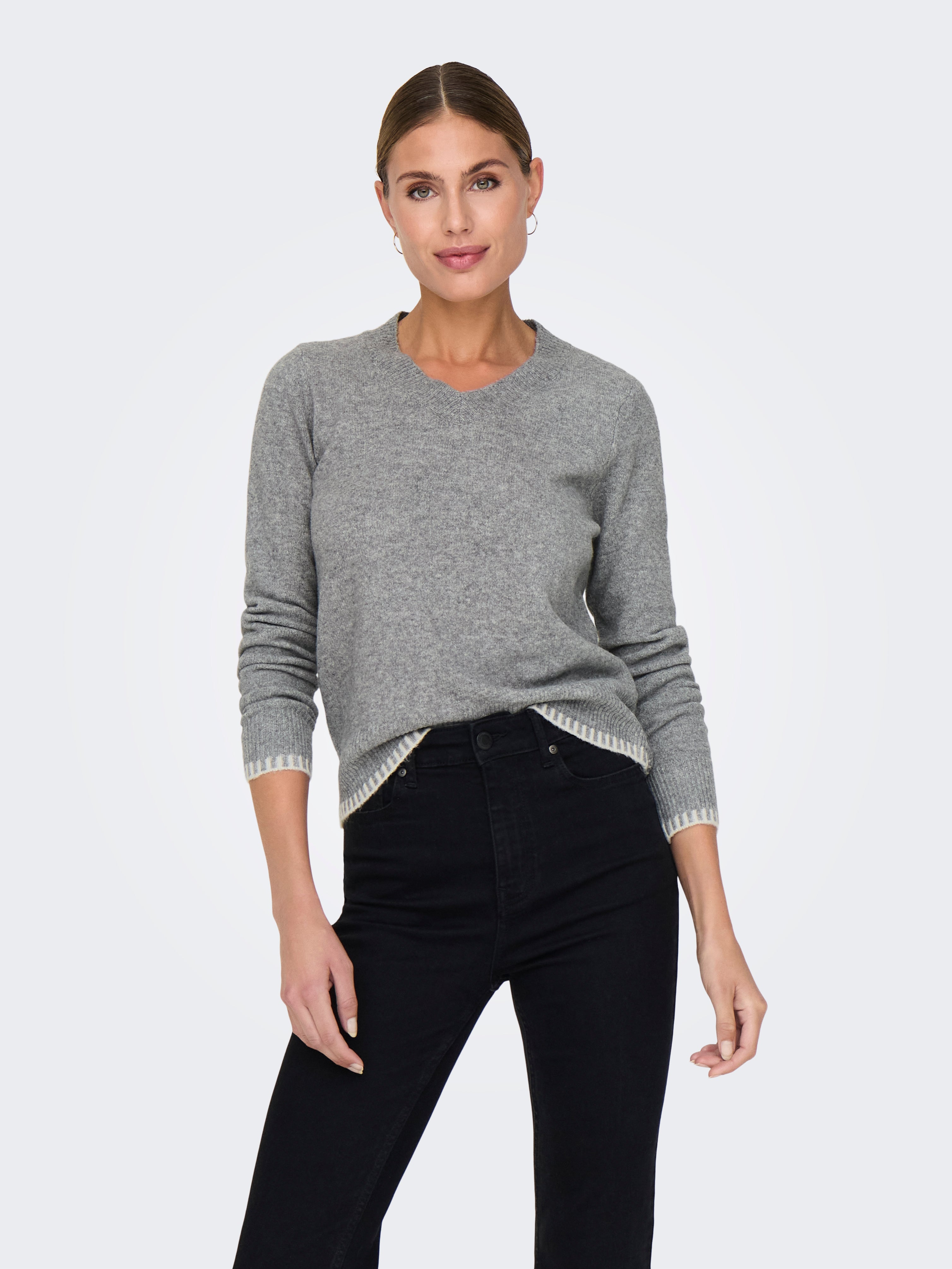 JDYSAGE Strickpullover Light Grey Melange