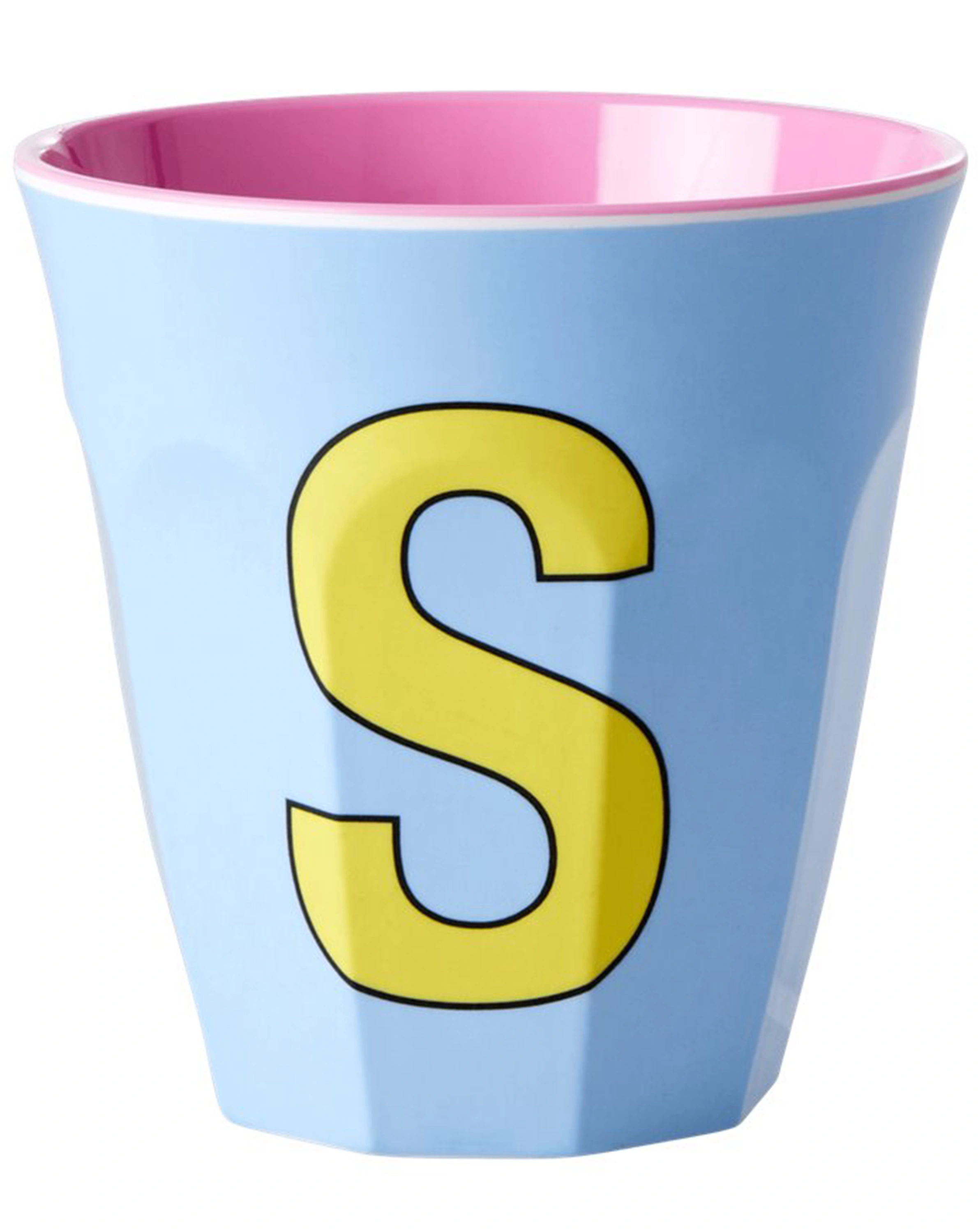 Melamin-Becher LETTER S - MEDIUM in soft blue