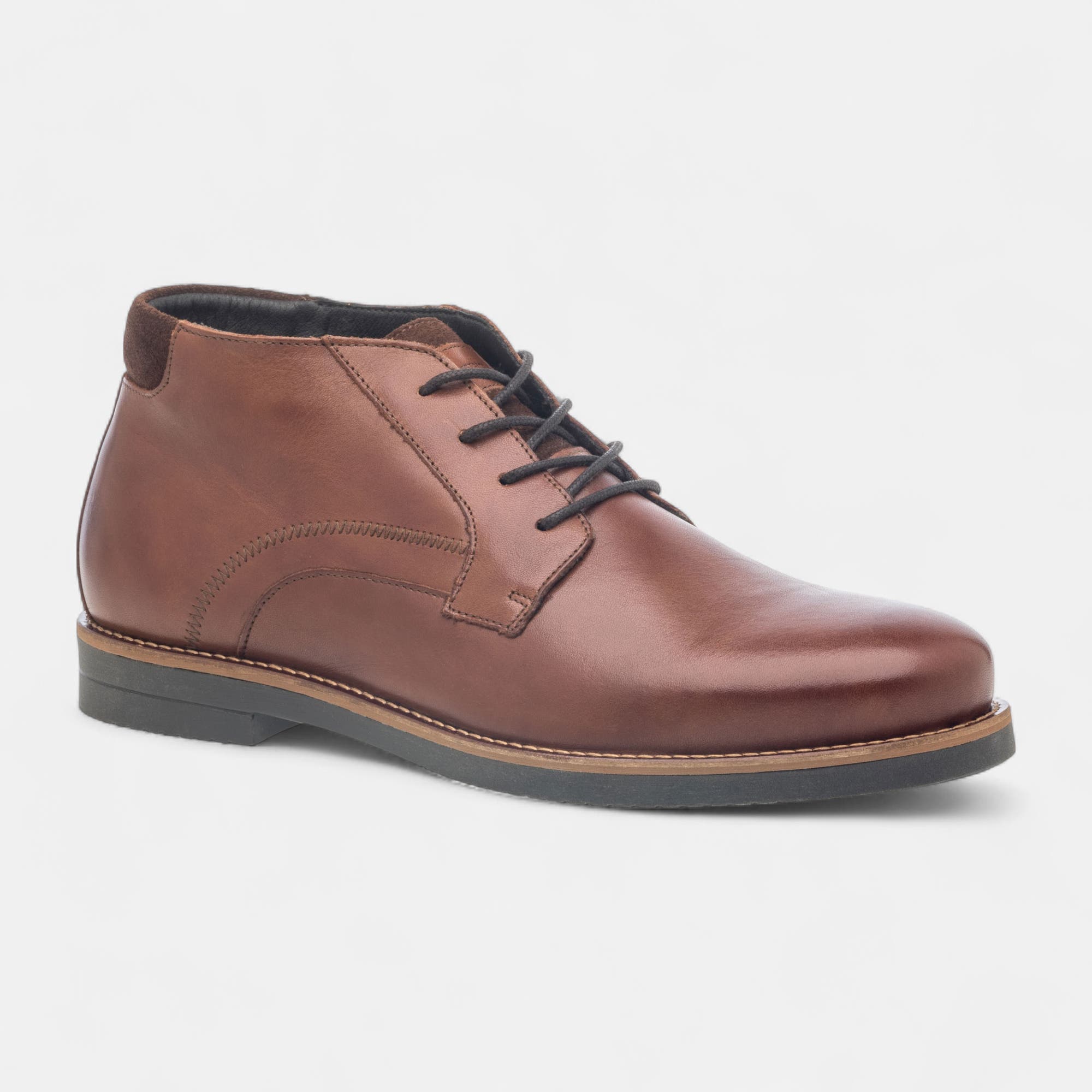Bottines Homme en cuir cognac