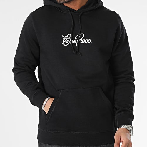 Sweat Capuche Mugiwara Logo Noir Blanc