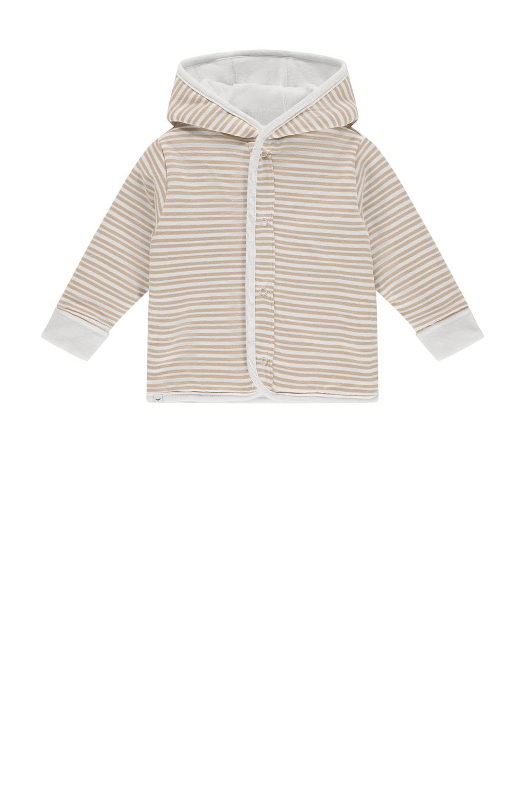 Babyface baby gestreept reversible sweatvest beige/ecru