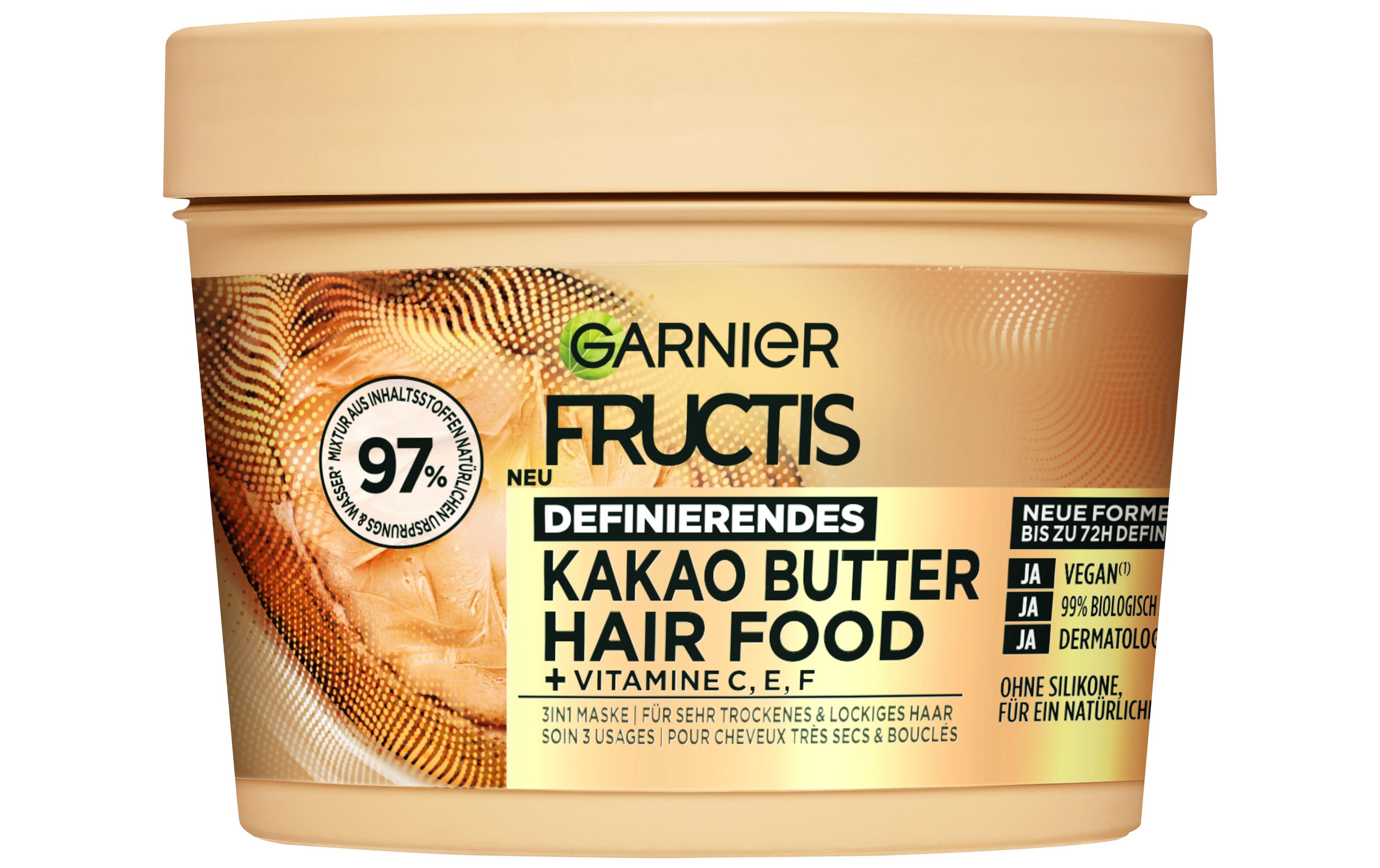 Haarkur Fructis Hair Food 3in1 Maske Cocoa 400 mlHaarpflege die als Pre-Shampoo, Maske und Spülung gleichermassen verwendet werden kann