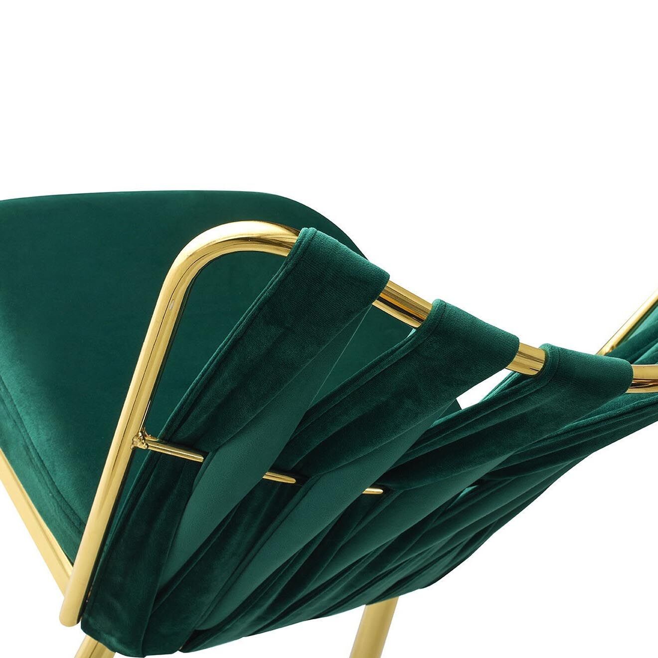 Homitis 2 Chaises Kusakli doré/vert - 43x82x43 cm