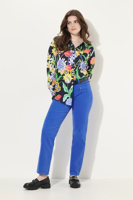 Hemdbluse, Landhausdruck, Hemdkragen, Langarm