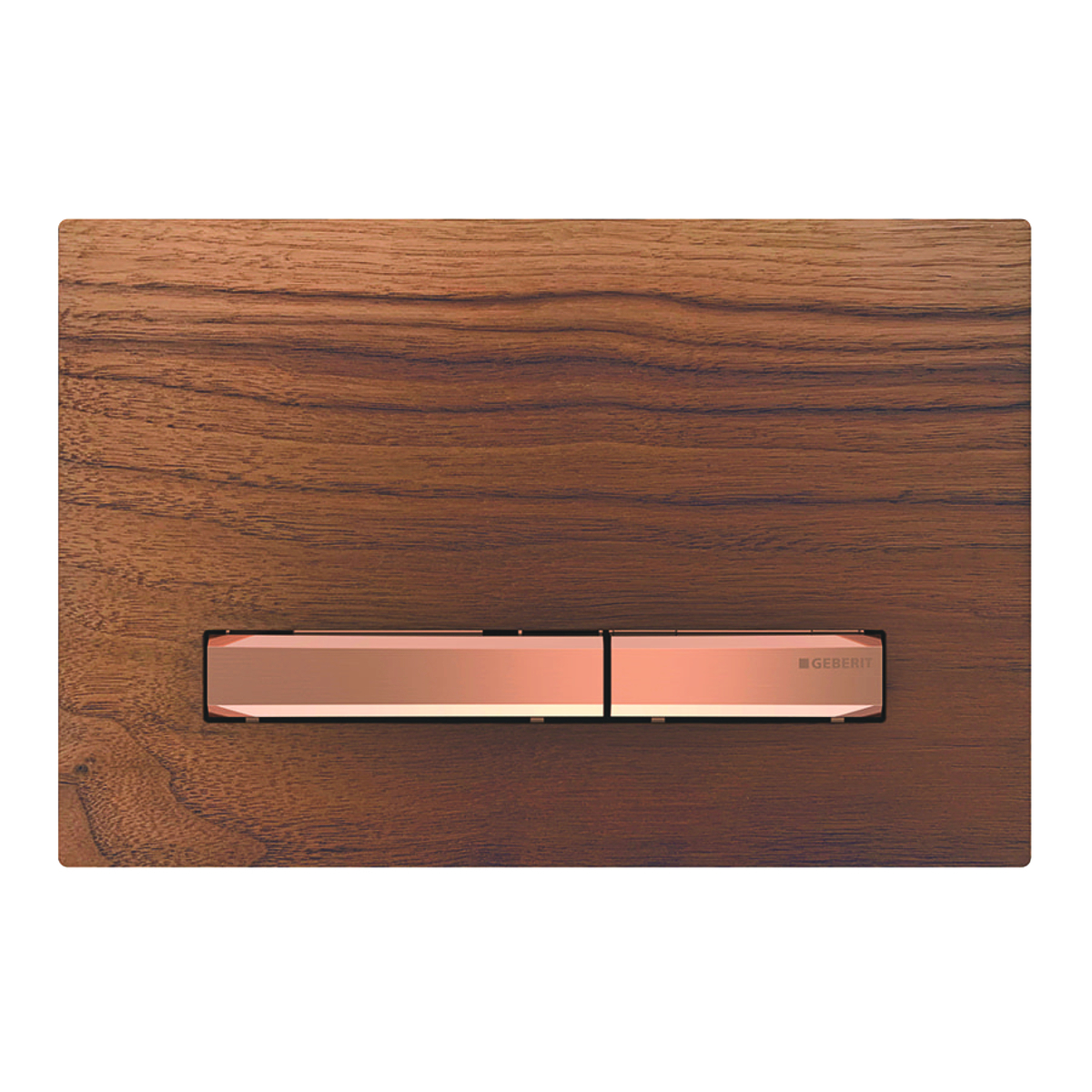 Geberit Sigma 50 Square drukplaat Amerikaanse noten met rose-gouden knoppen