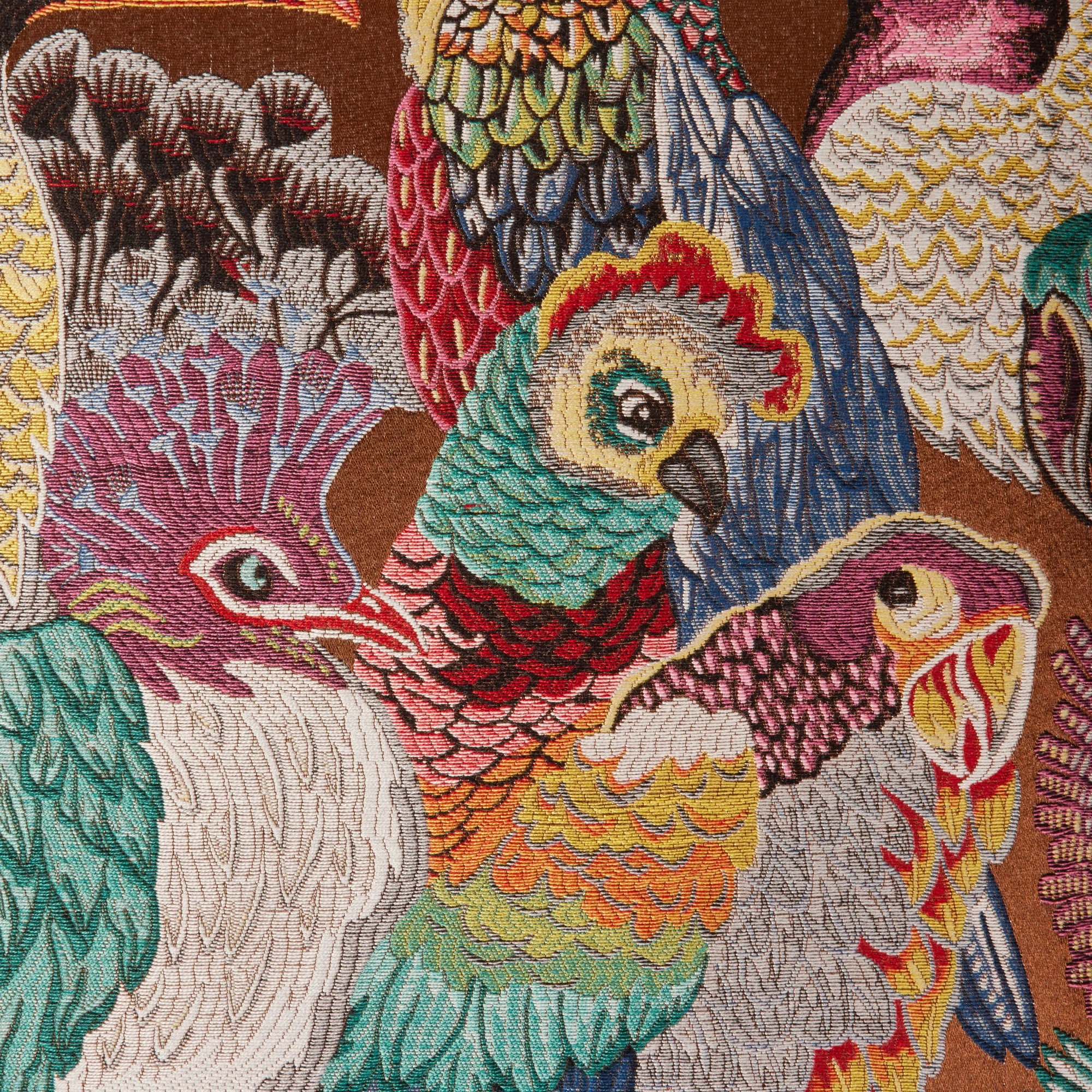 JUNGLE BIRDS - Housse de coussin | Marron