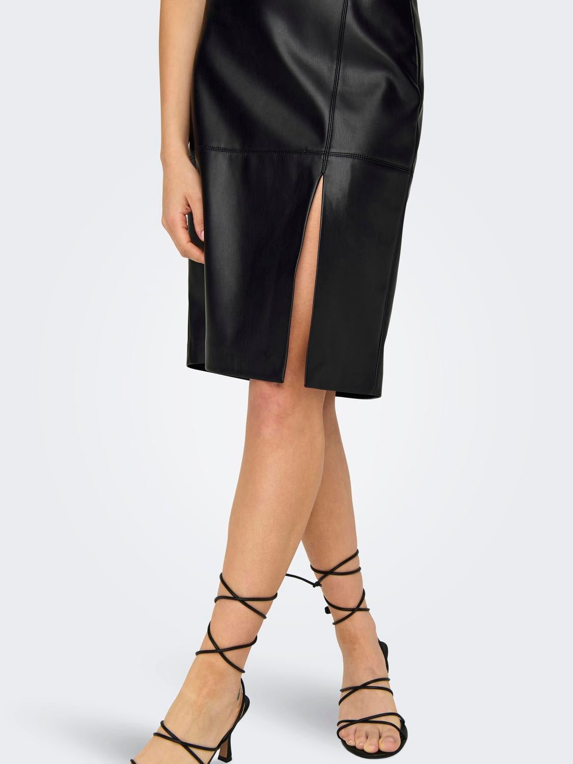 ONLNEWOLINE Kunstlederrock Black