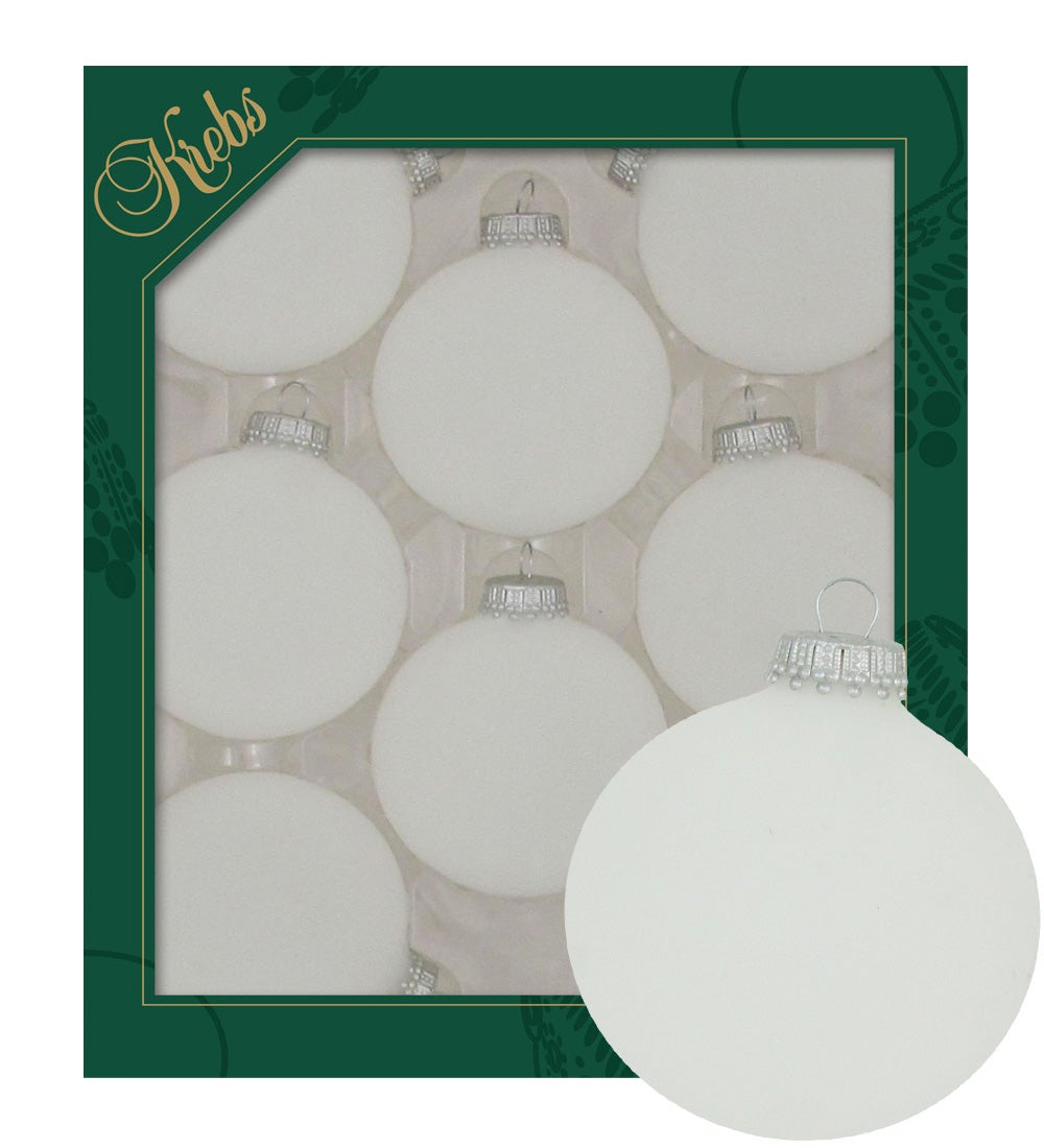 Frost (zilveren spalk) 7cm glazen ballen, effen, 8 stuks, kerstballen, kerstversiering, kerstversiering