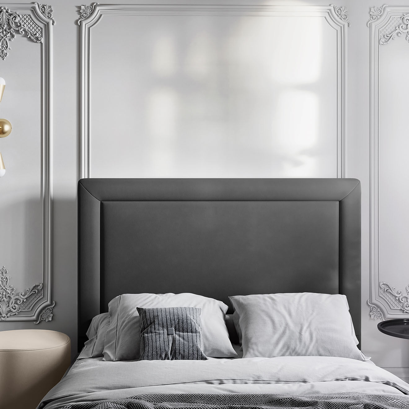 CXL by Christian Lacroix Tête de lit Marie velours gris foncé - 160x120 cm