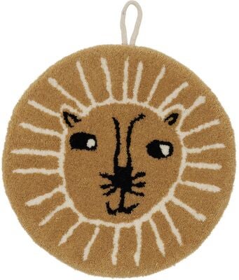 OYOY Lion Miniature Veggdekorasjon, Caramel