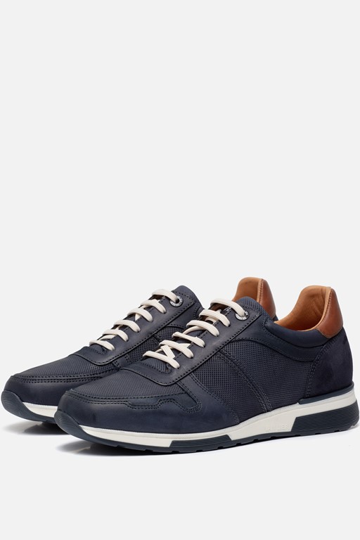 Van Lier Positano Sneakers blauw Nubuck