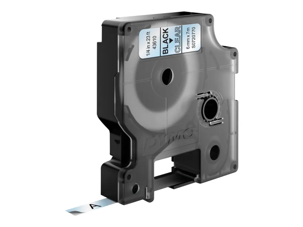 Labeltape DYMO® D1 sort på klar 6mm x 7m