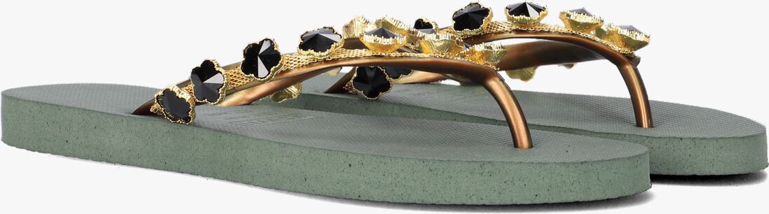 UZURII groene uzurii teenslippers black flower