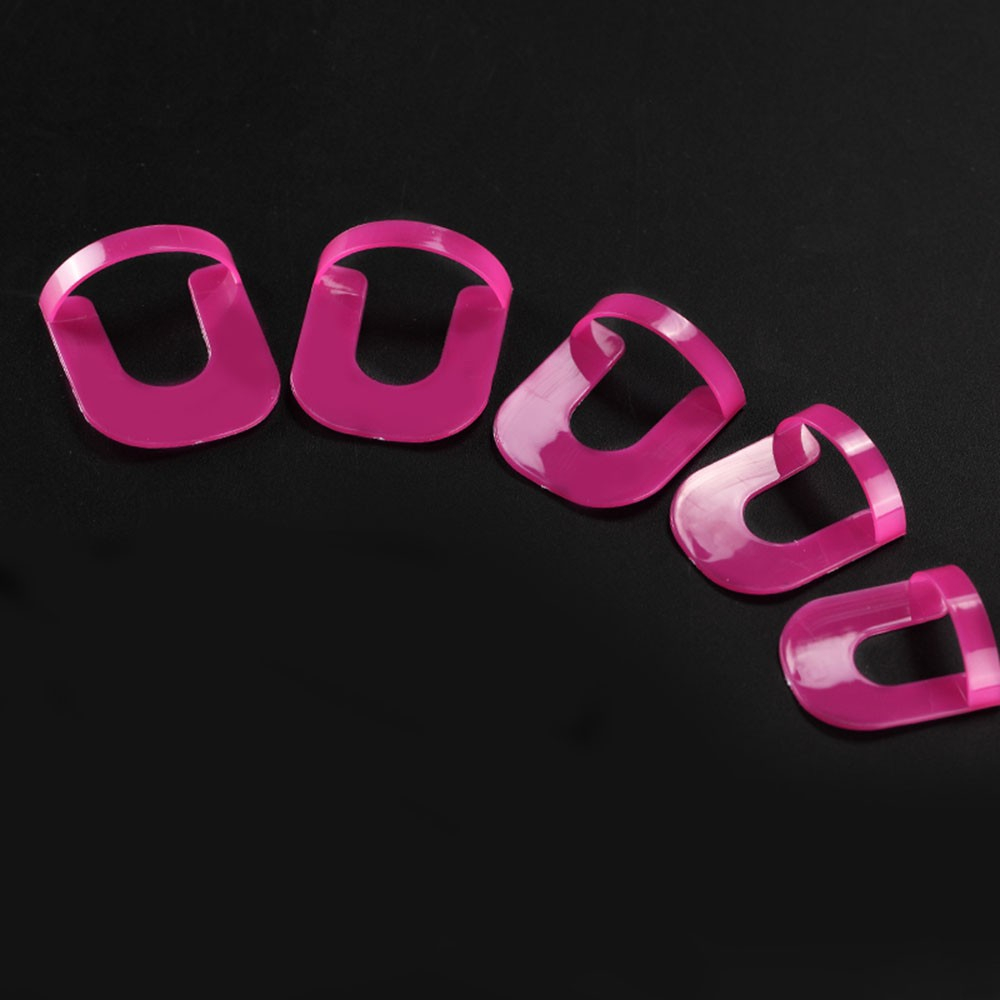 (26er Set) Nagellack Schablone Finger Schutz für die Maniküre 10 Grössen - Pink