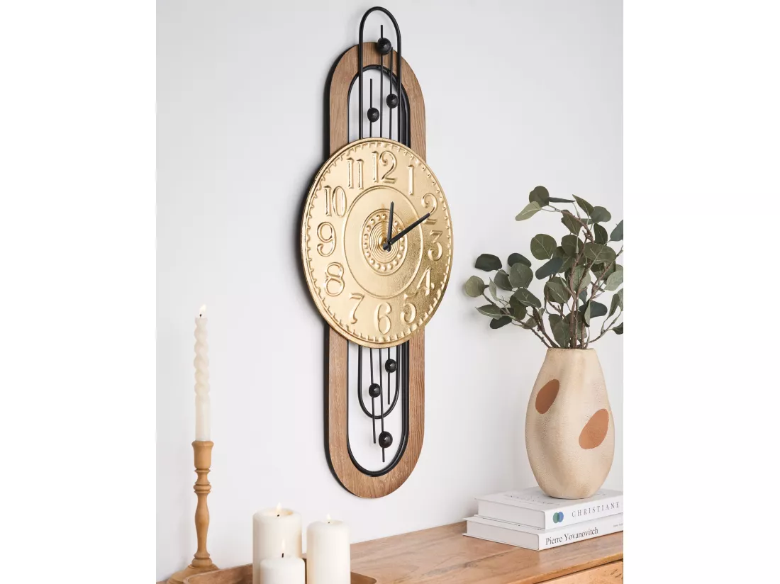 Horloge murale NOBELIUM 36 cm Métal Doré
