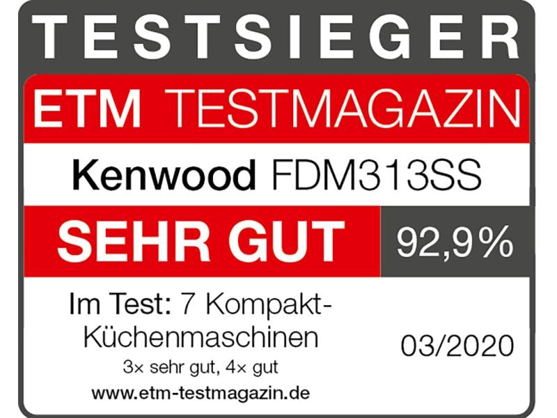 Kenwood Küchenmaschine Multipro Compact   FDM313SS Silber Küchenmaschine mit umfangreichem Zubehör