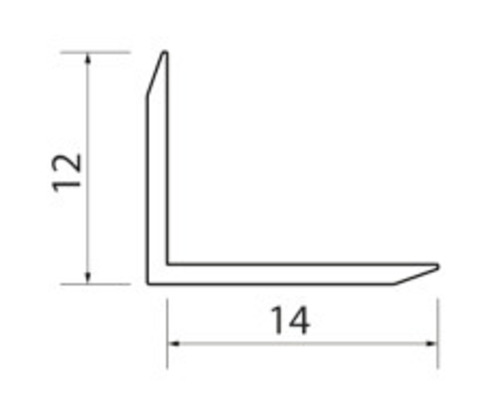 Aluminium L-profiel titanium mat 12x14x2600 mm