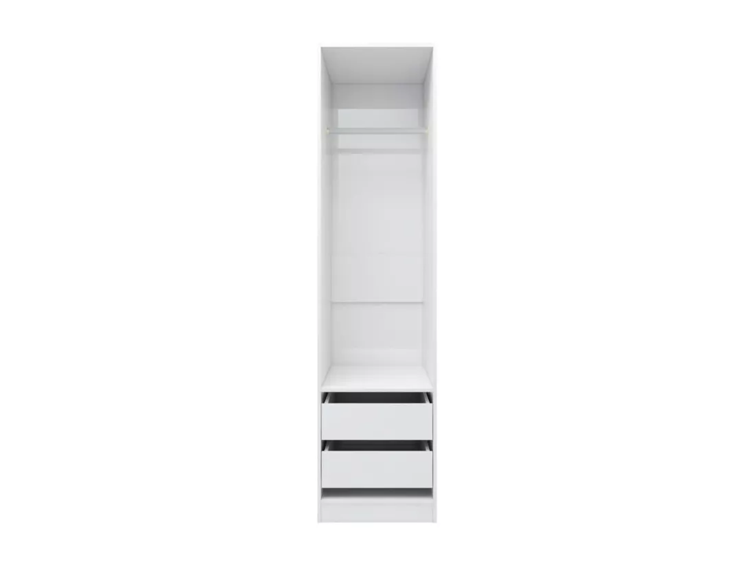 Garde-robe avec tiroirs Blanc brillant Bois d'ingénierie