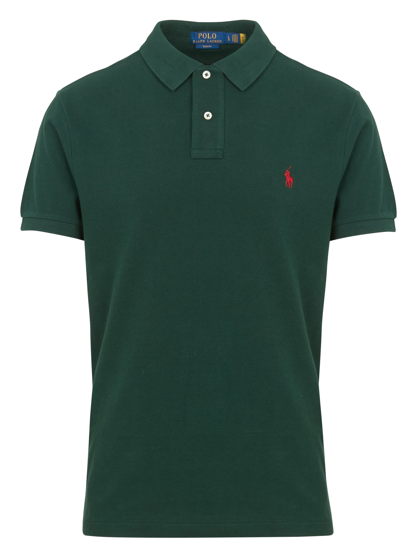 Polo slim-fit en coton piqué | Vert