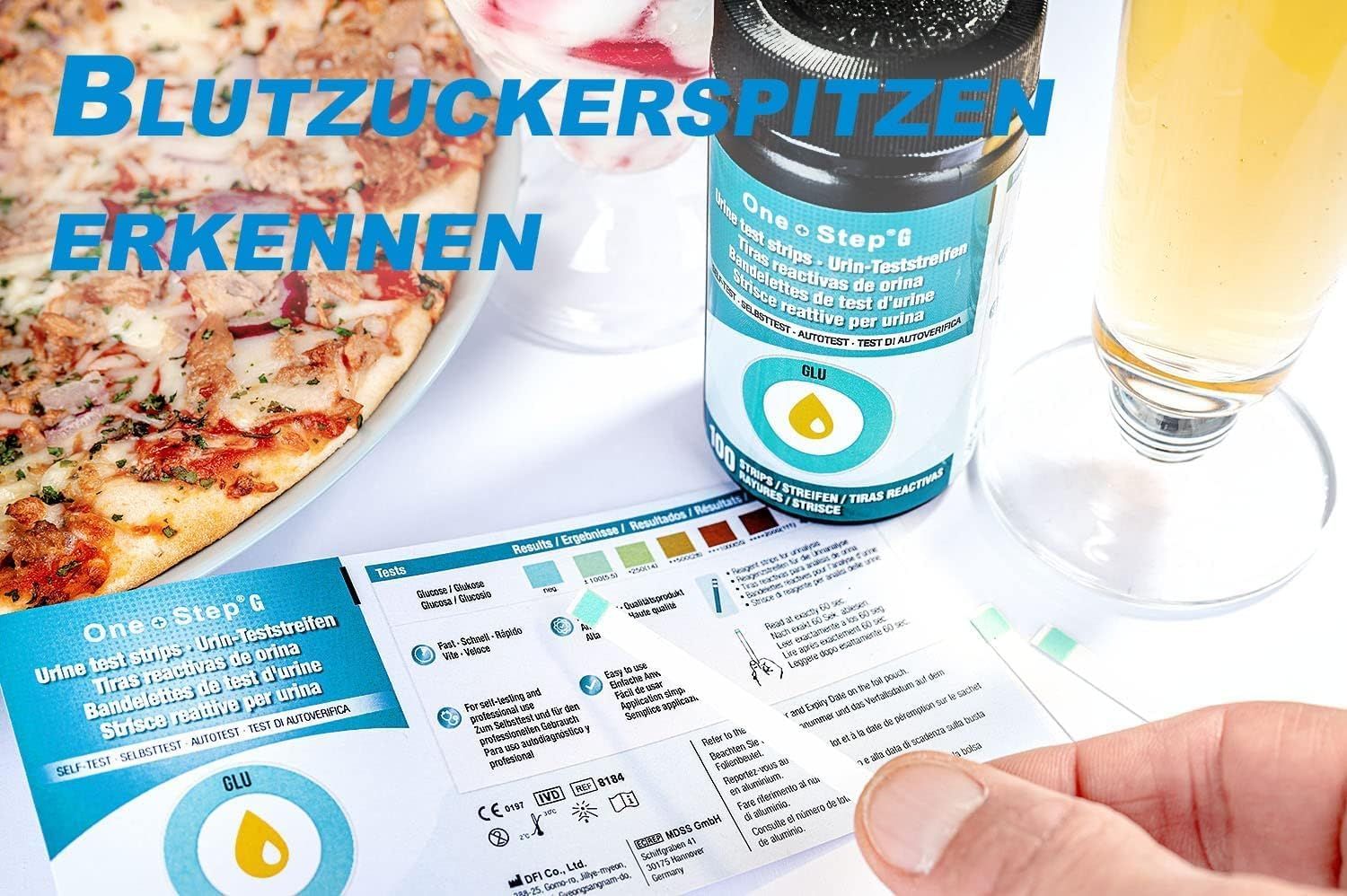 One+Step Glukose Teststreifen - Blutzucker Schnelltest für zu Hause - Blutzuckerteststreifen