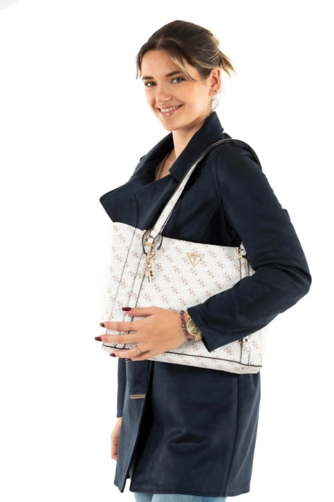 Sacs à main guess jeans hweqg951023 cream logo