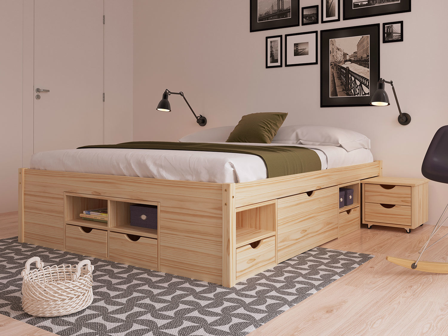 Funktionsbett TOM mit viel Stauraum