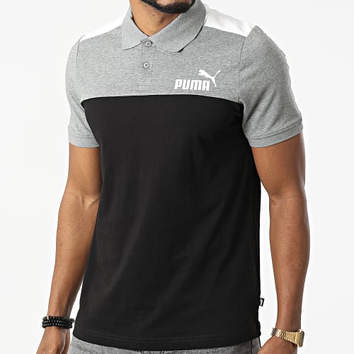Polo Manches Courtes 848004 Noir Gris Chiné