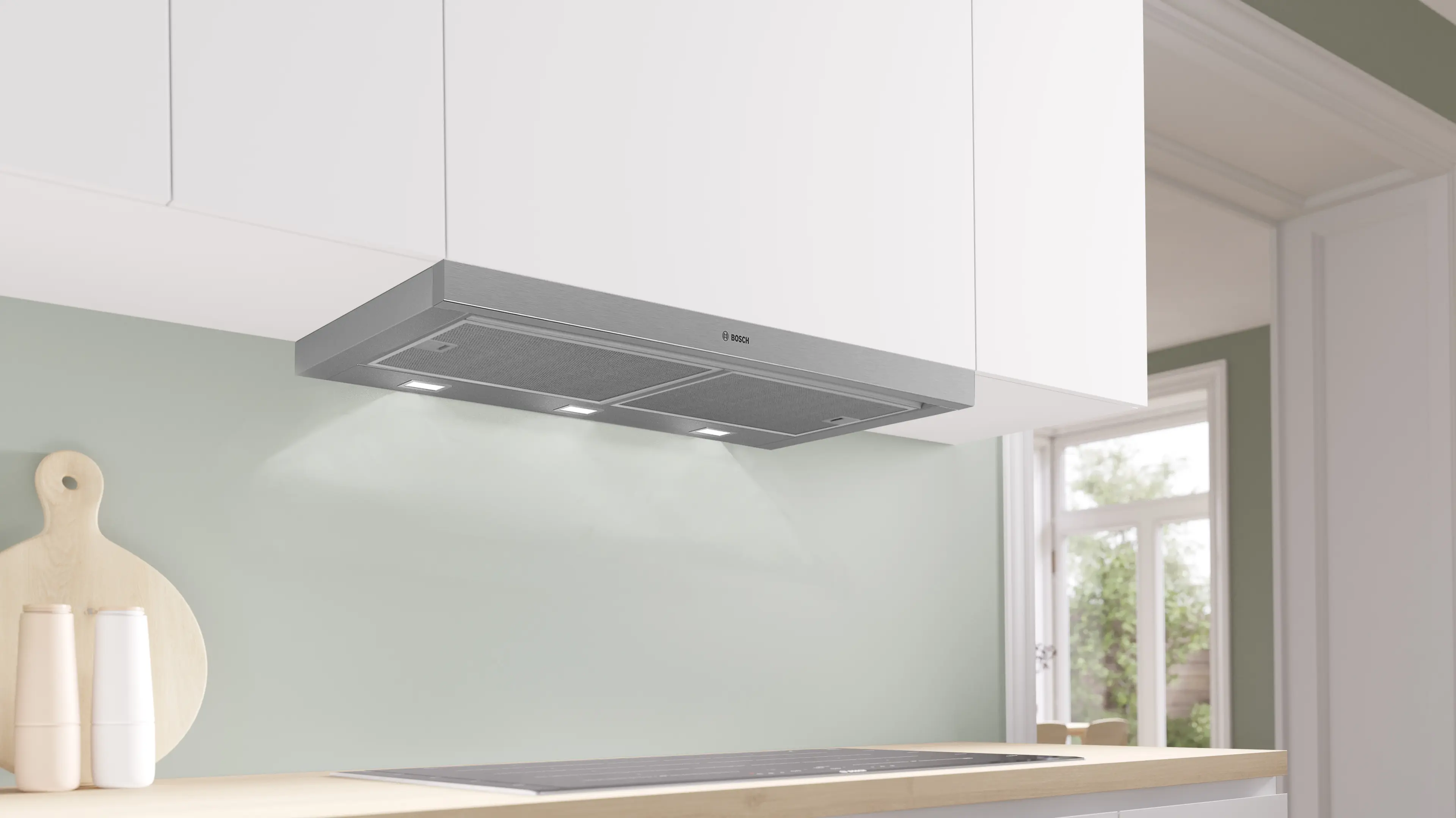 Serie 4 Vlakscherm afzuigkappen 90 cm Zilver metallic