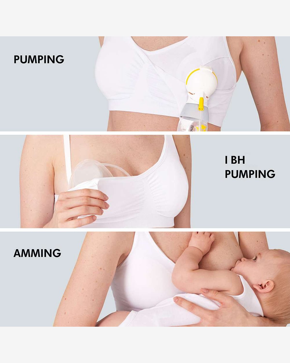 Amme & Brystpumpe BH 3-i-1 – Høy Støtte