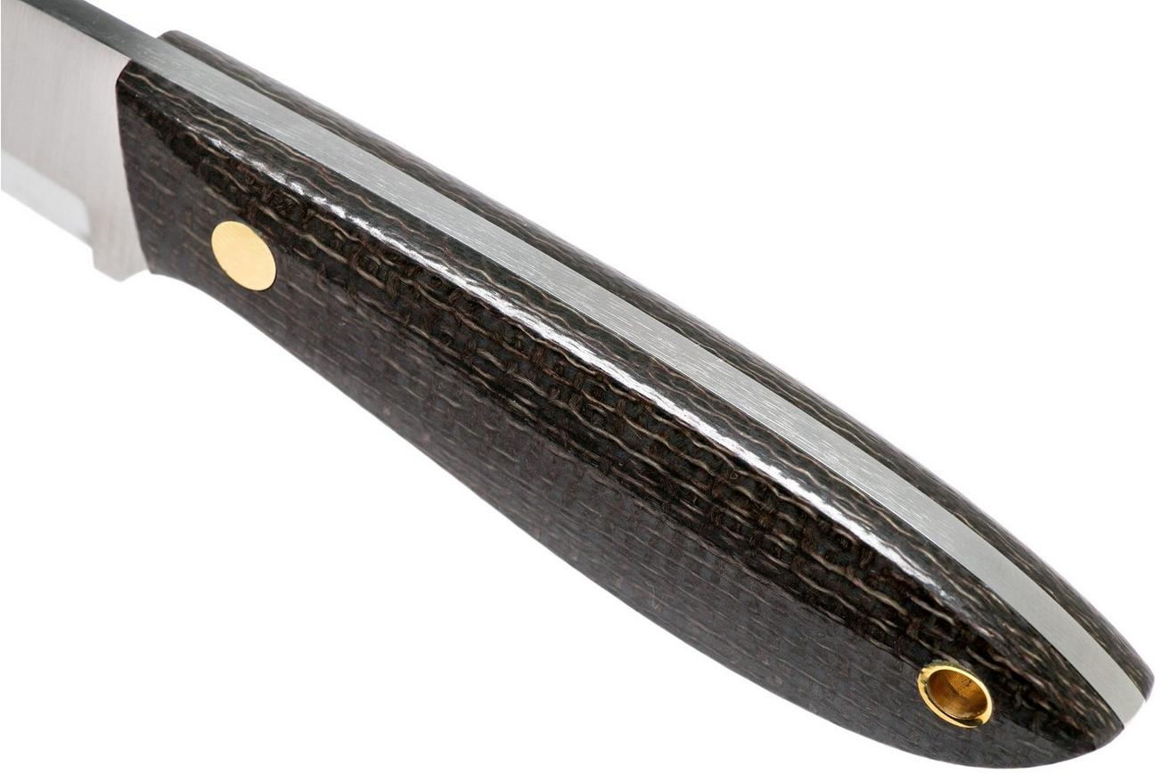 Brisa Bobtail 80 bison micarta handle, 12C27 Scandi, Multicarry sheath 9954