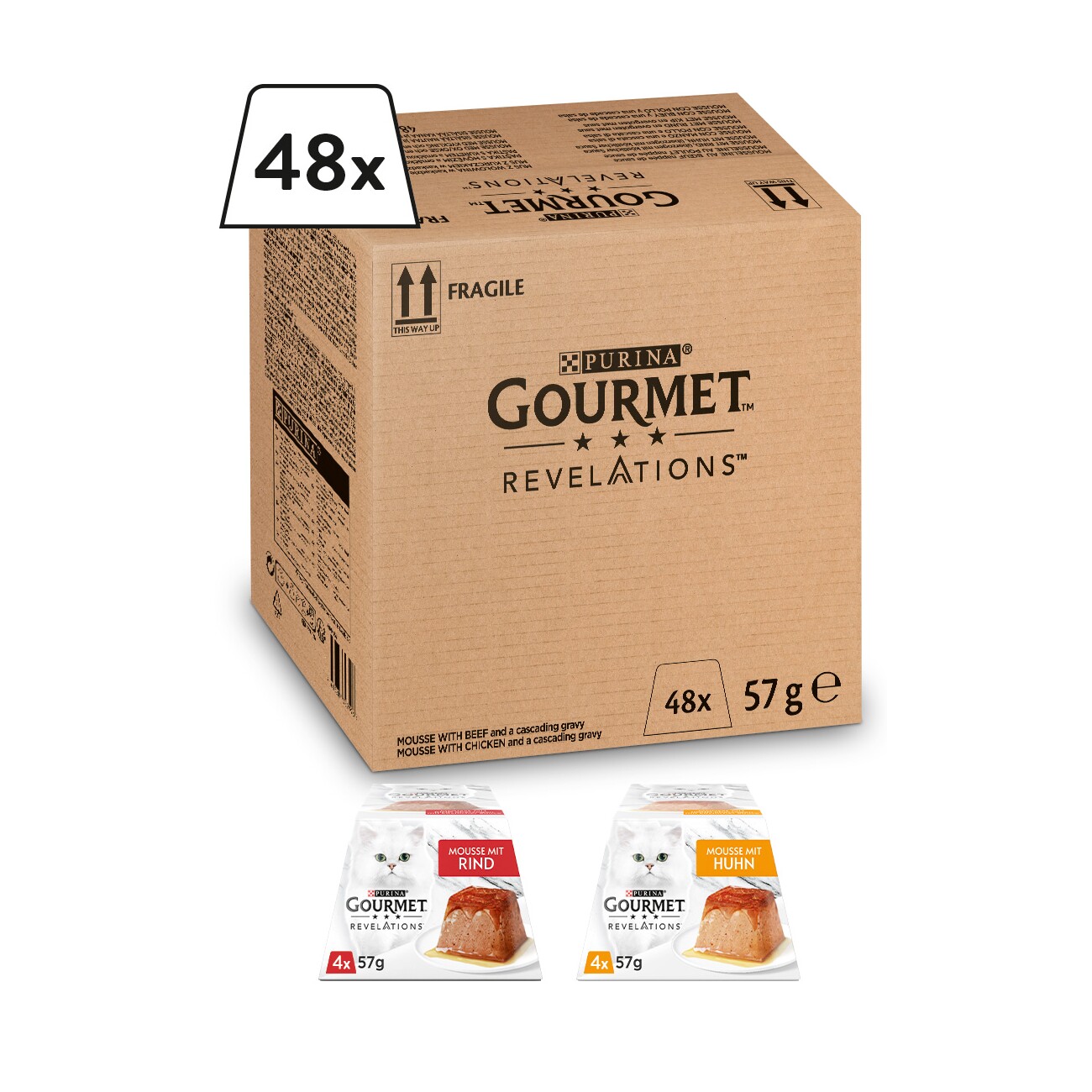 GOURMET REVELATIONS Mousse in Sauce 48x57g Huhn und Rind